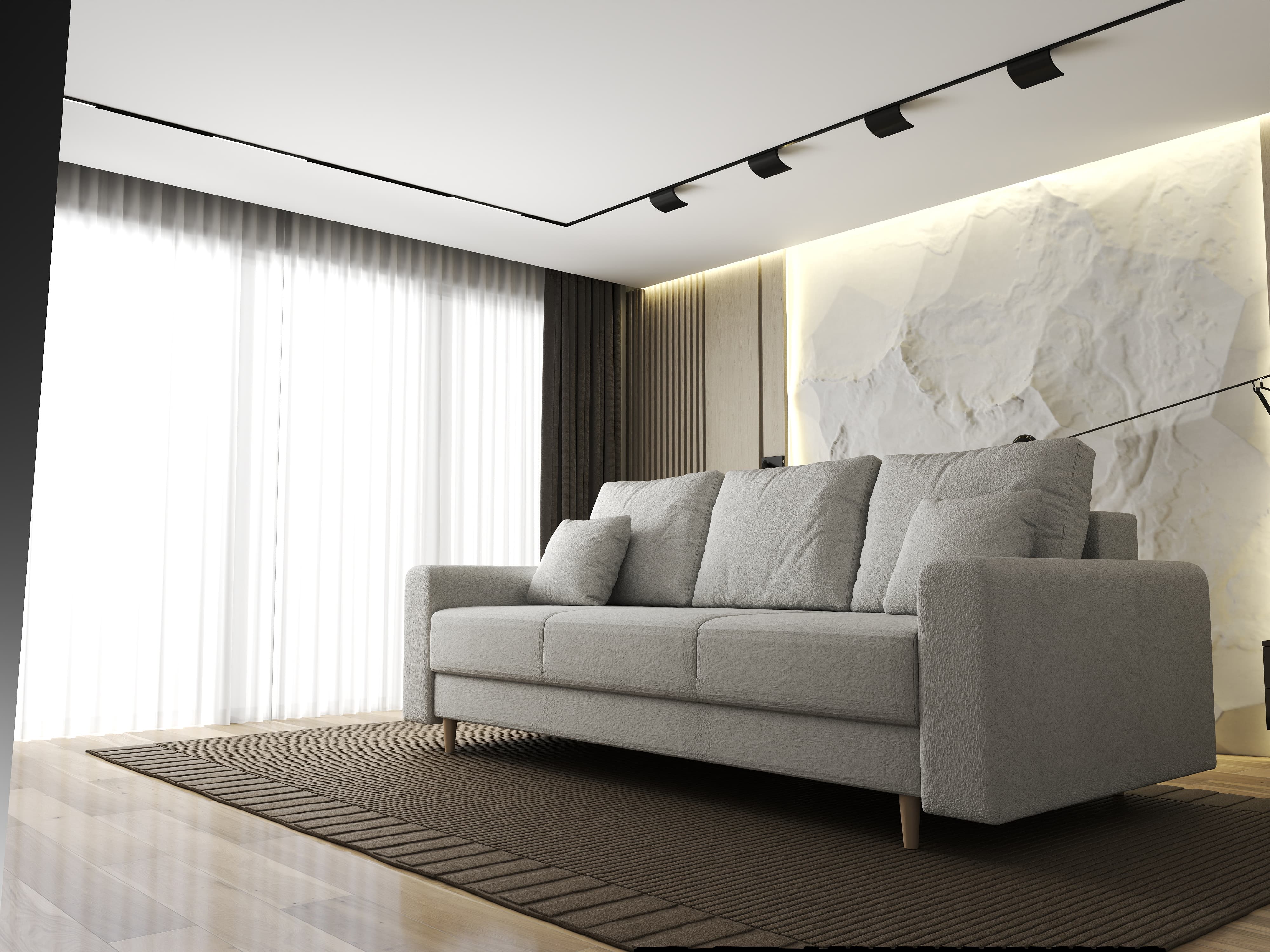 Canapea extensibilă dumonde cu ladă de depozitare si sezut confortabil din spuma HR, Kronos Euphoria Ivory 210x100 cm fabrica