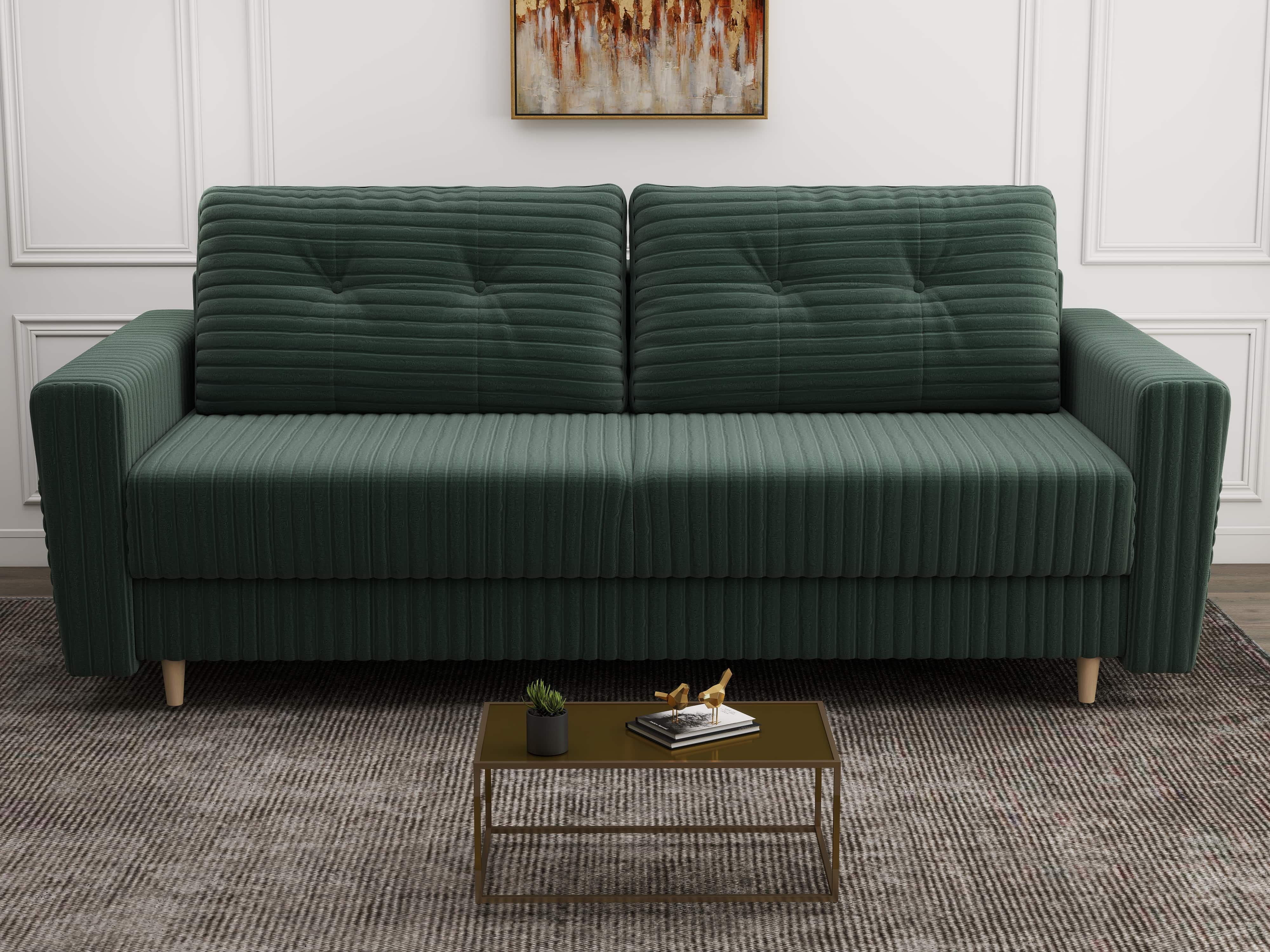 Canapea extensibilă dumonde cu ladă de depozitare si sezut confortabil din spuma HR, Summer Ambience Verde 225x100 cm fabrica