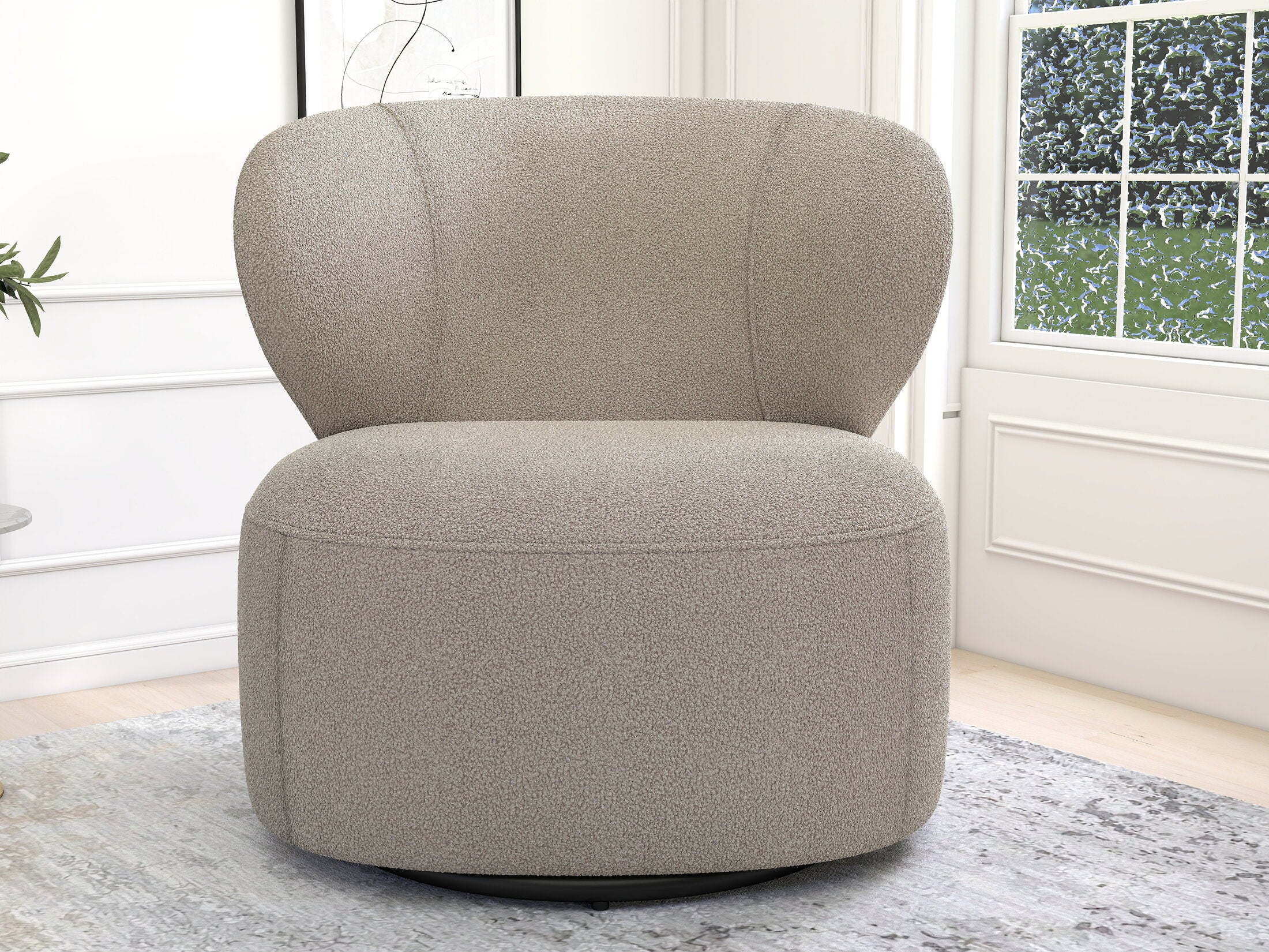 Fotoliu dumonde tapitat Bej modern Monza 73x76cm