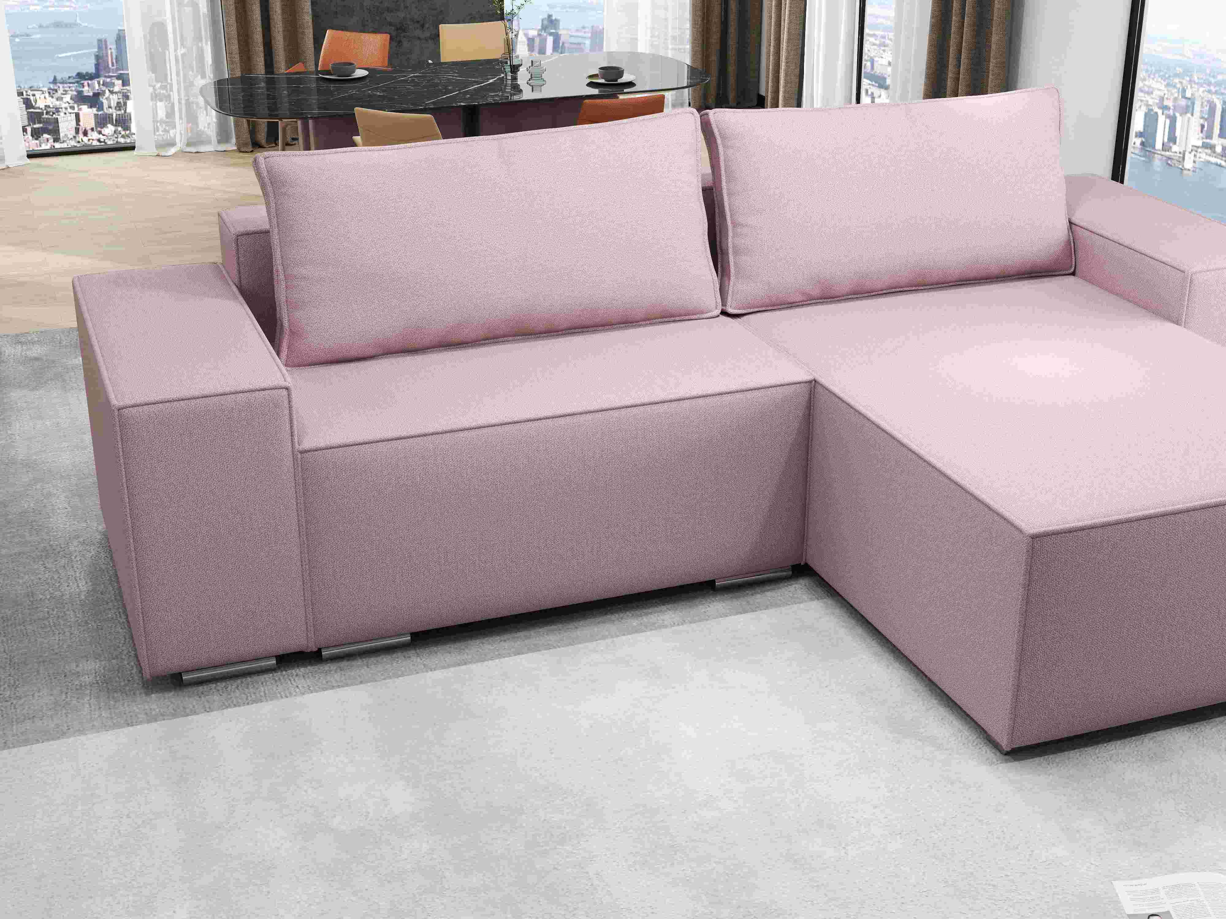 Colțar extensibil dumonde cu ladă de depozitare si sezut confortabil din spuma HR, Dream Enjoy Flamingo 290x185 cm II Fabrica