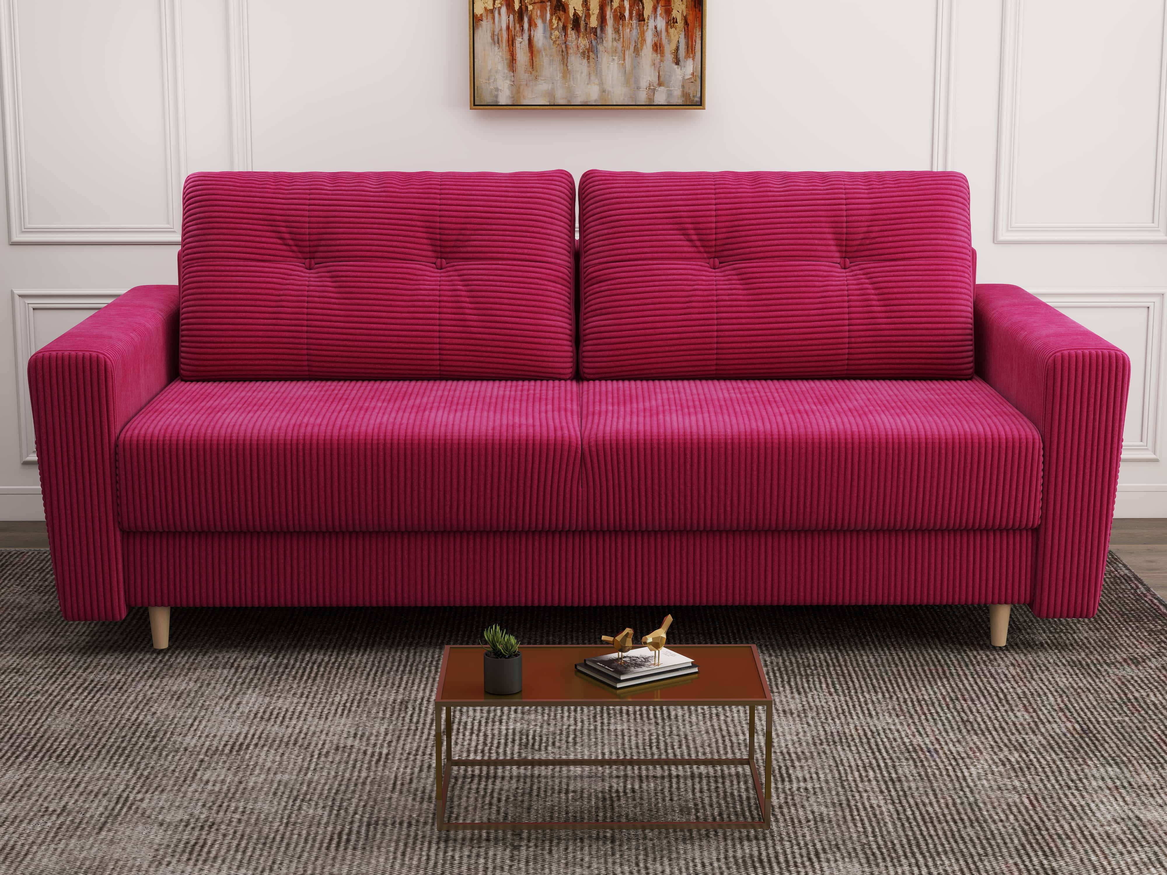 Canapea extensibilă dumonde cu ladă de depozitare si sezut confortabil din spuma HR, Summer Zoom Rosu 225x100 cm fabrica