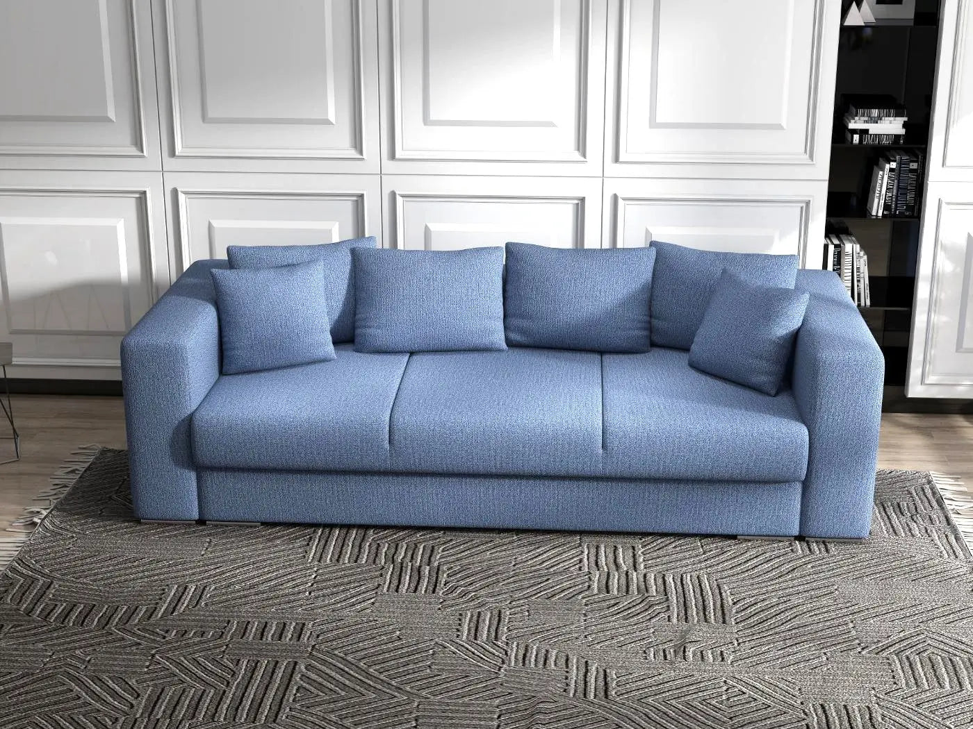 Canapea extensibilă dumonde cu ladă de depozitare si sezut confortabil din spuma HR, Gloria Blue 240x100 cm Fabrica