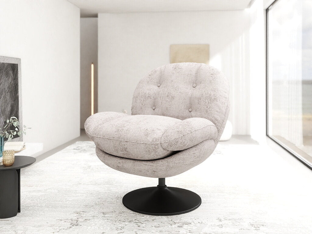 Fotoliu dumonde tapitat Bej modern Amaris 83x95cm