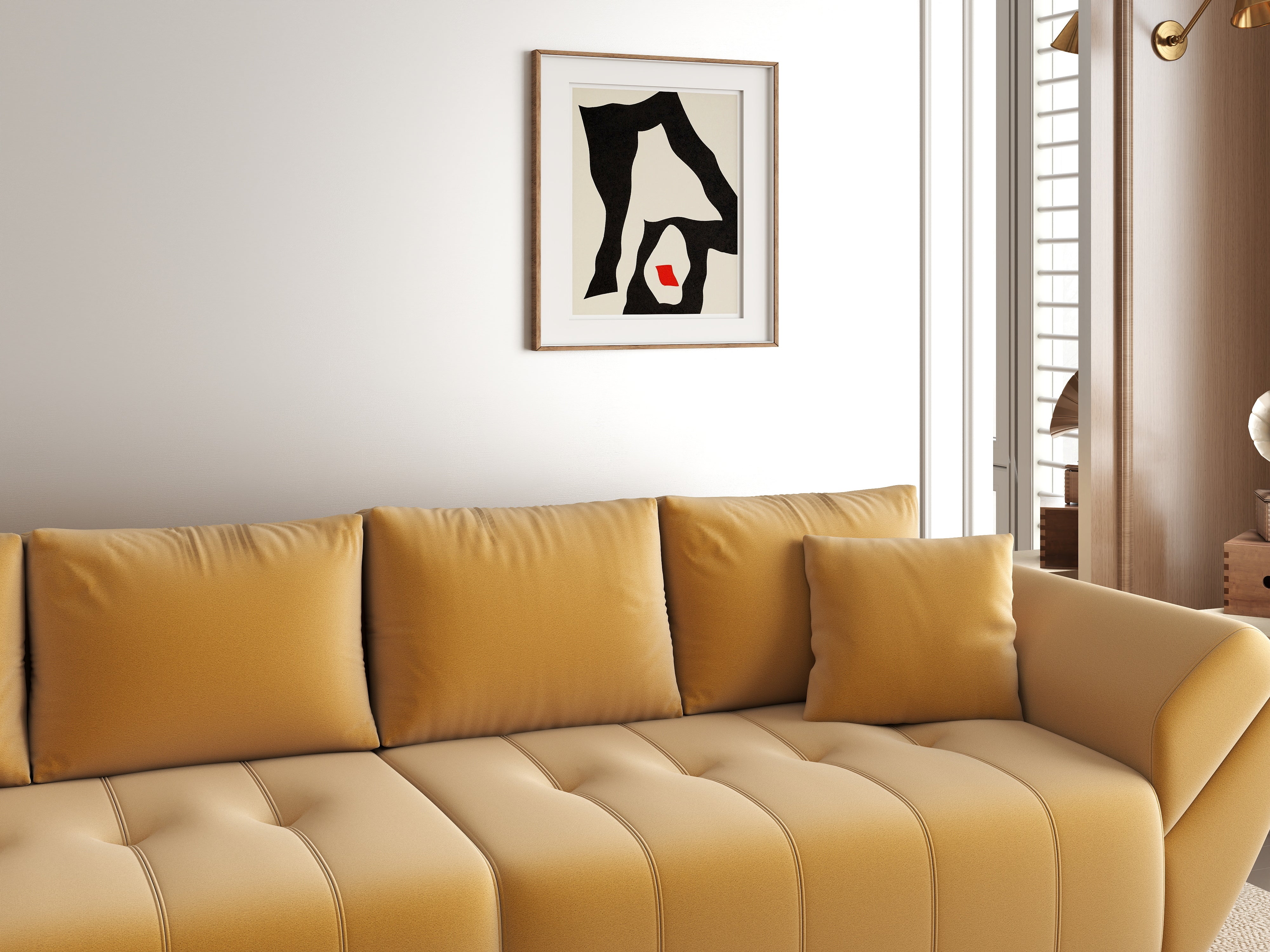 Canapea extensibilă dumonde cu ladă de depozitare si sezut confortabil din spuma HR, Berlin Royal Mustar 300x100 cm Fabrica