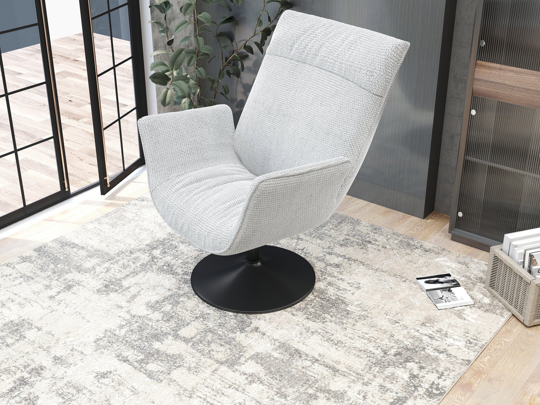 Fotoliu dumonde tapitat Alb modern Kairo 75x83cm