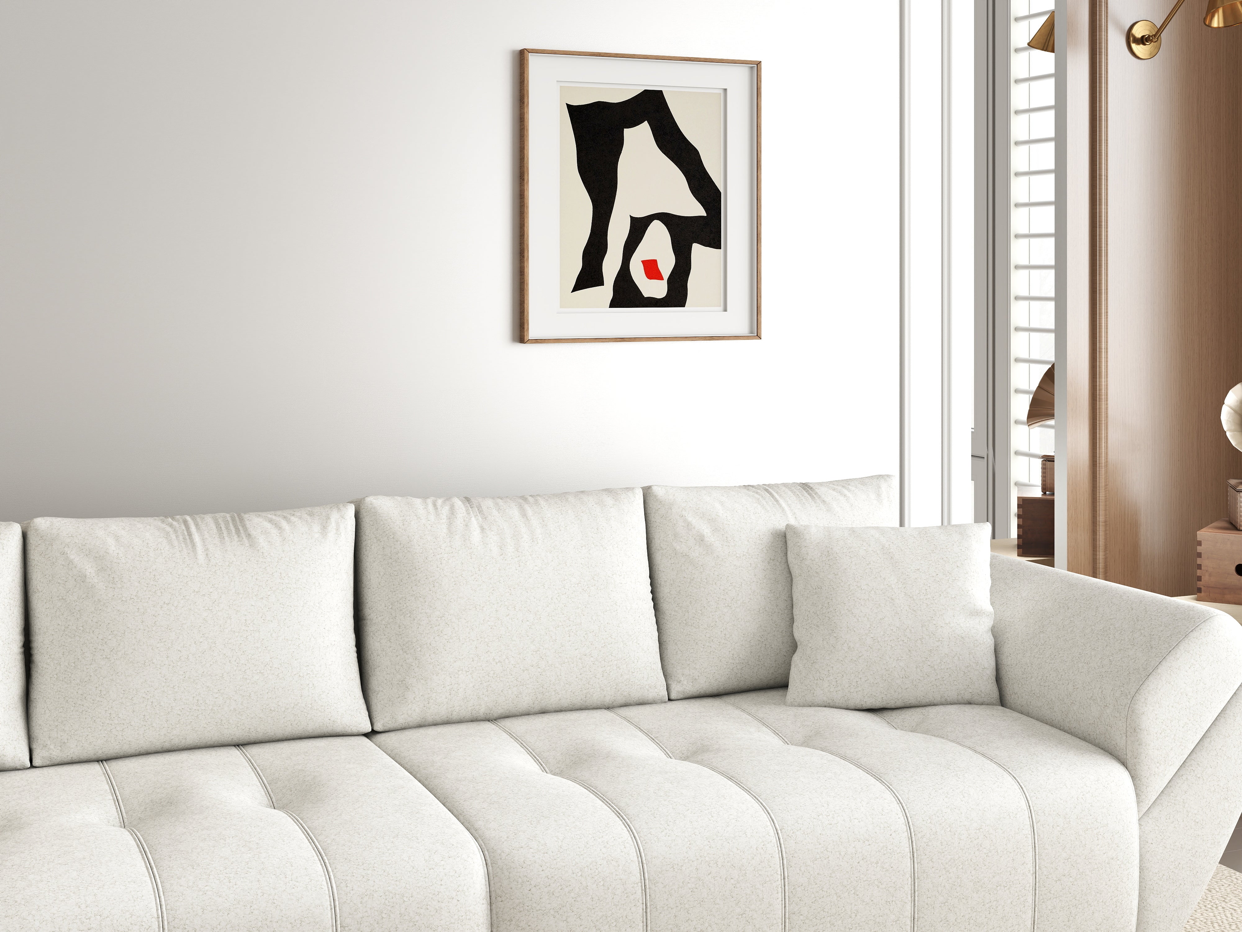 Canapea extensibilă dumonde cu ladă de depozitare si sezut confortabil din spuma HR, Berlin Euphoria Ivory 300x100 cm Fabrica