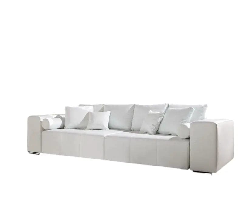 Canapea extensibilă dumonde cu ladă de depozitare si sezut confortabil din spuma HR, Marbela White XXL 295x100 cm