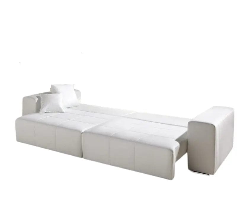 Canapea extensibilă dumonde cu ladă de depozitare si sezut confortabil din spuma HR, Marbela White XXL 295x100 cm