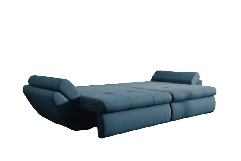 Canapea extensibilă dumonde cu ladă de depozitare si sezut confortabil din spuma HR, Loana Enjoy Blue 300x100 cm
