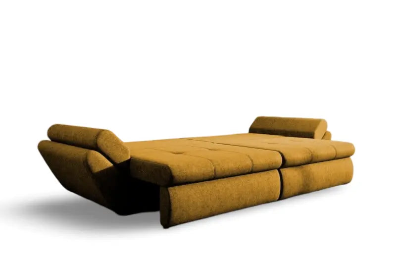 Canapea extensibilă dumonde cu ladă de depozitare si sezut confortabil din spuma HR, Loana Enjoy Mango 300x100 cm