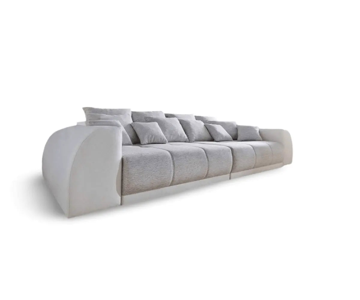 Canapea extensibilă dumonde cu 2 lăzi de depozitare si sezut confortabil din spuma HR, Verona Loft White 310x100 cm