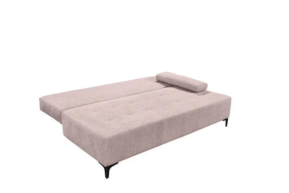 Canapea extensibilă cu ladă de depozitare si sezut confortabil din spuma HR, Candy Pink, 200x100 cm