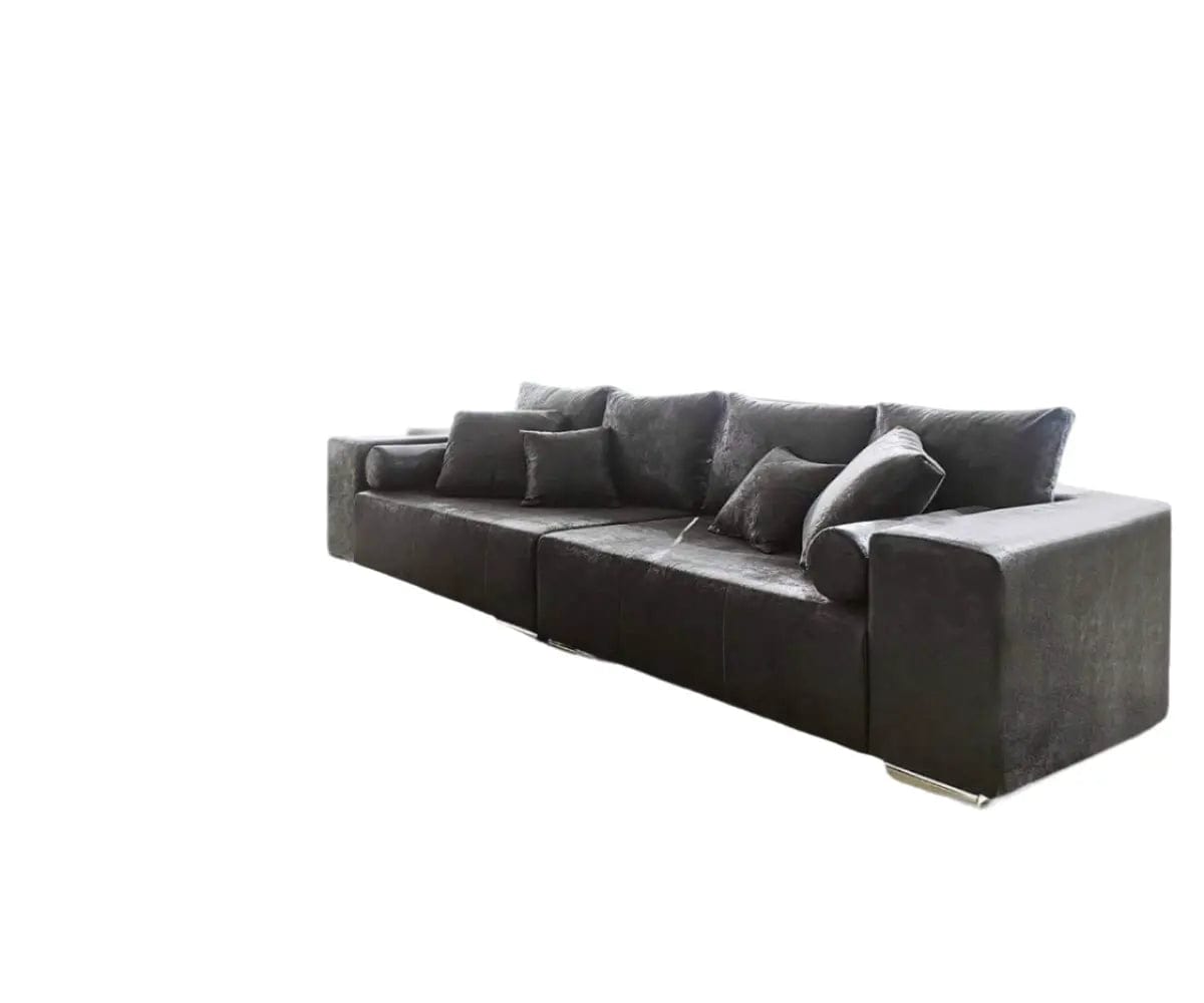 Canapea extensibilă dumonde cu ladă de depozitare si sezut confortabil din spuma HR, Marbela Madagaskar Grey XXL 295x100 cm