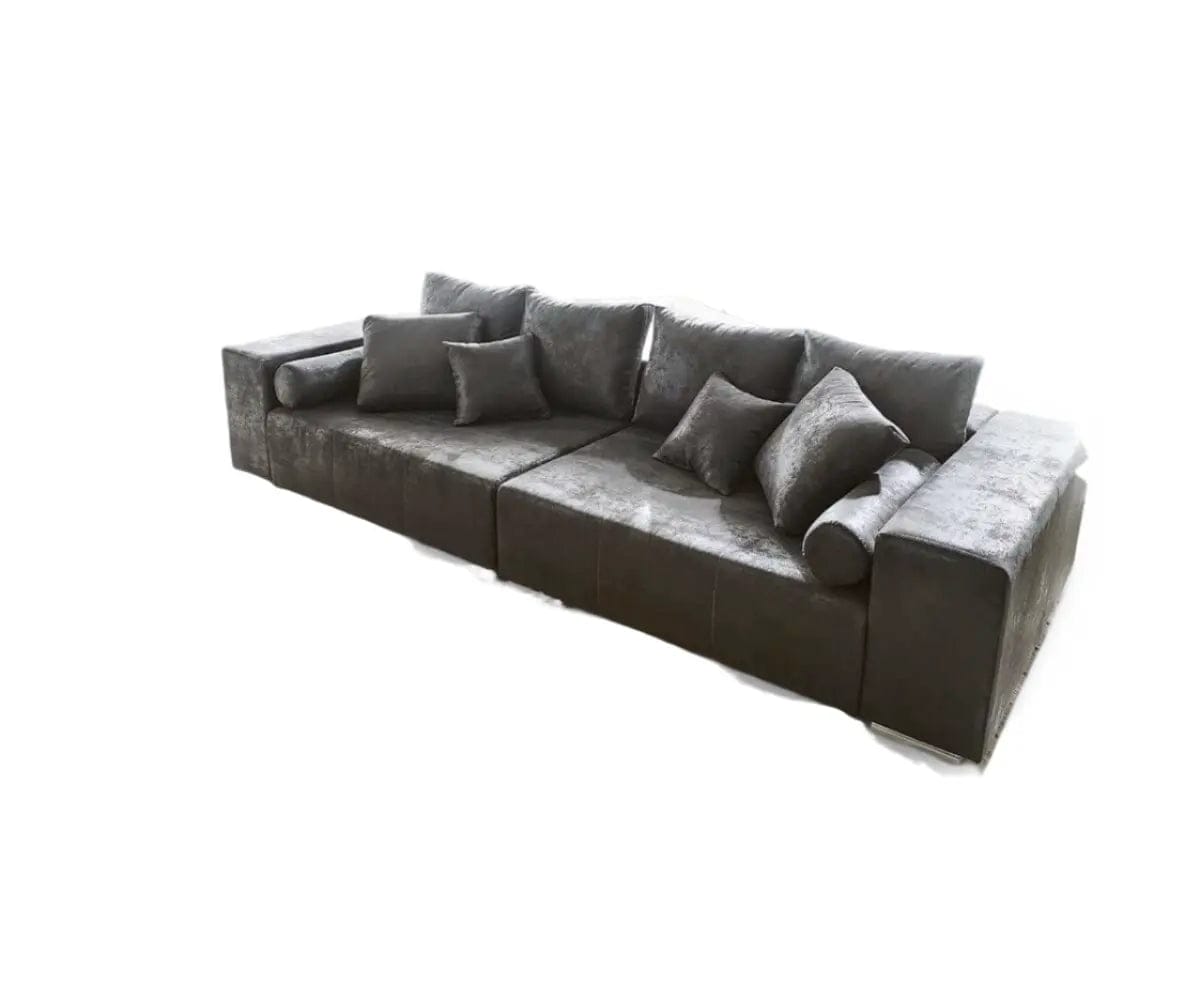 Canapea extensibilă dumonde cu ladă de depozitare si sezut confortabil din spuma HR, Marbela Madagaskar Grey XXL 295x100 cm