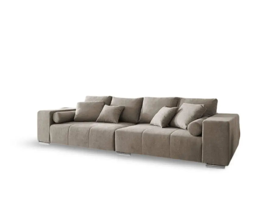 Canapea extensibilă dumonde cu ladă de depozitare si sezut confortabil din spuma HR, Marbela Enjoy Camel XXL 295x100 cm