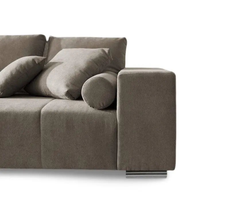 Canapea extensibilă dumonde cu ladă de depozitare si sezut confortabil din spuma HR, Marbela Enjoy Camel XXL 295x100 cm