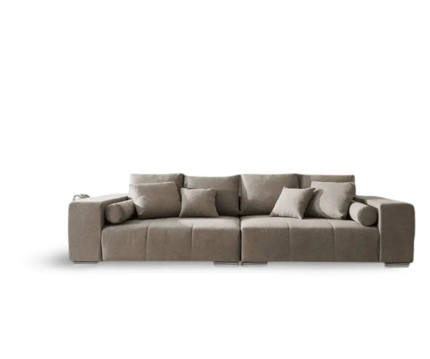 Canapea extensibilă dumonde cu ladă de depozitare si sezut confortabil din spuma HR, Marbela Enjoy Camel XXL 295x100 cm