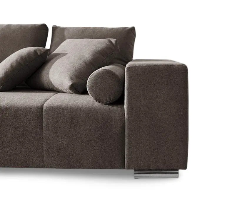 Canapea extensibilă dumonde cu ladă de depozitare si sezut confortabil din spuma HR, Marbela Enjoy Kaki XXL 295x100 cm