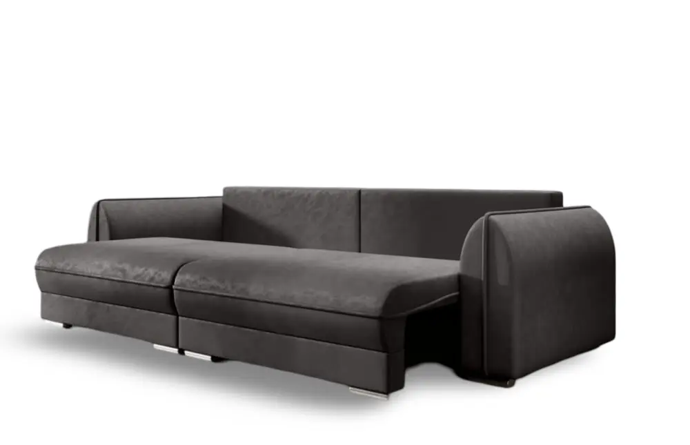 Canapea extensibilă dumonde cu ladă de depozitare si sezut confortabil din spuma HR, Denver Enjoy Grafit 300x100 cm Fabrica