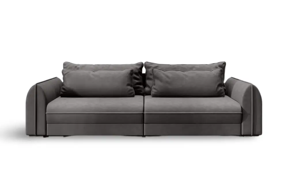 Canapea extensibilă dumonde cu ladă de depozitare si sezut confortabil din spuma HR, Denver Enjoy Grafit 300x100 cm Fabrica