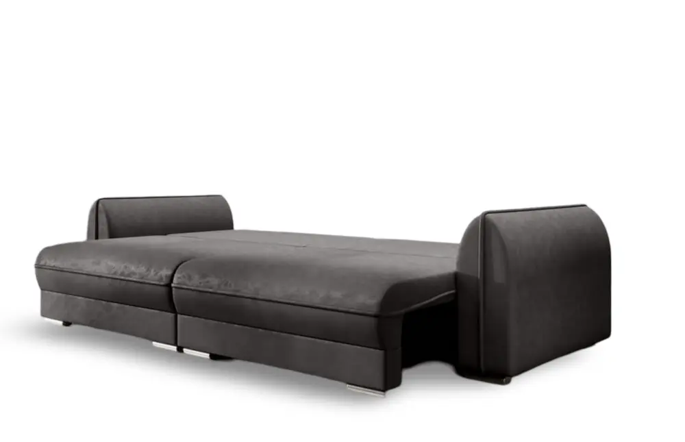 Canapea extensibilă dumonde cu ladă de depozitare si sezut confortabil din spuma HR, Denver Enjoy Grafit 300x100 cm Fabrica