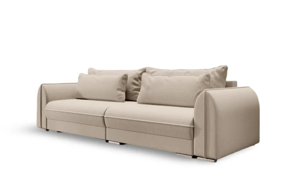 Canapea extensibilă dumonde cu ladă de depozitare si sezut confortabil din spuma HR, Denver Enjoy Camel 300x100 cm Fabrica