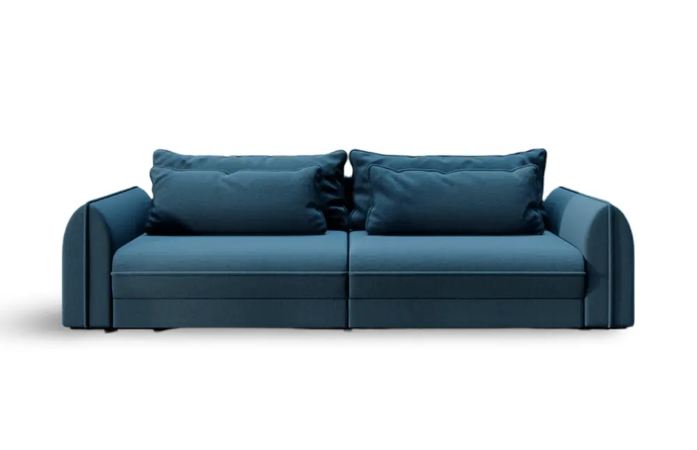 Canapea extensibilă dumonde cu ladă de depozitare si sezut confortabil din spuma HR, Denver Enjoy Blue 300x100 cm Fabrica