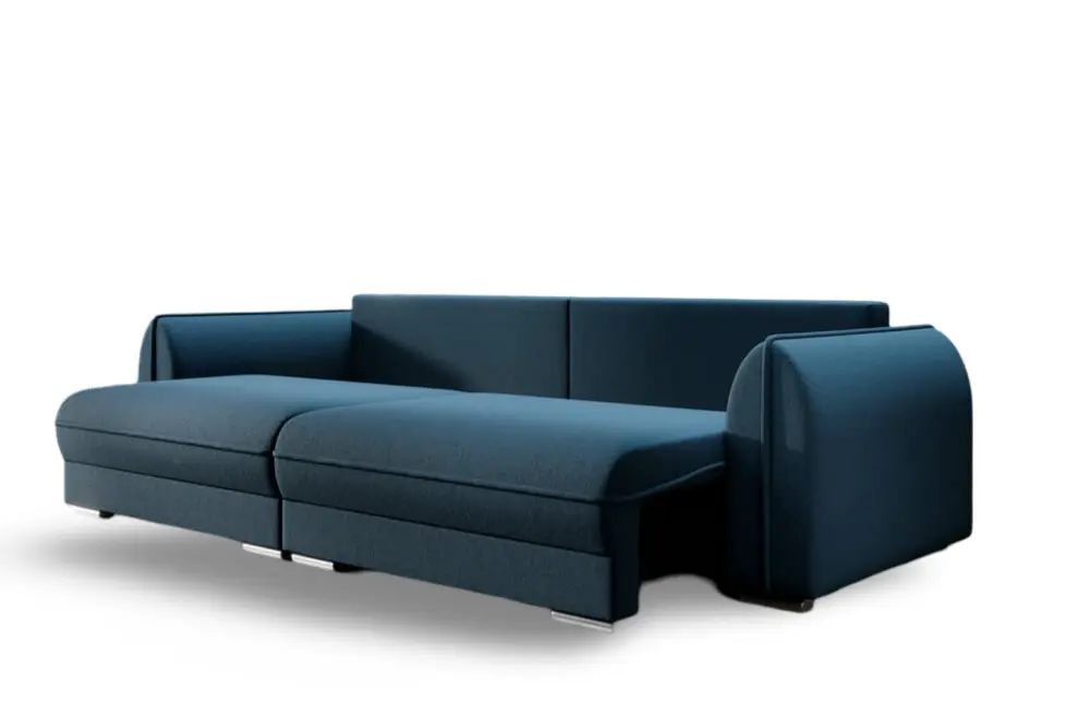 Canapea extensibilă dumonde cu ladă de depozitare si sezut confortabil din spuma HR, Denver Enjoy Blue 300x100 cm Fabrica
