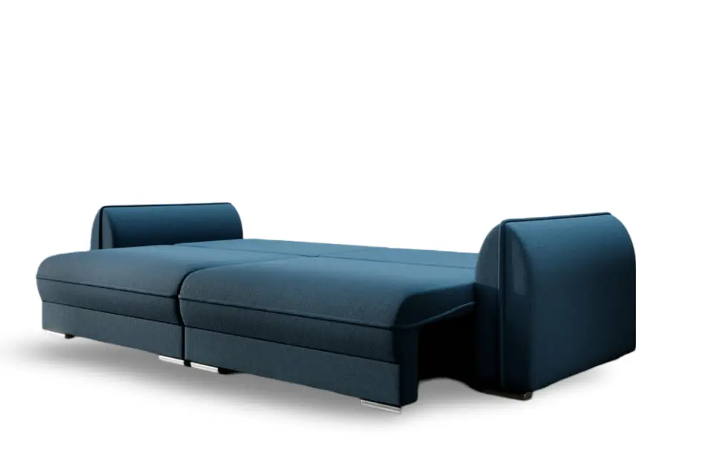 Canapea extensibilă dumonde cu ladă de depozitare si sezut confortabil din spuma HR, Denver Enjoy Blue 300x100 cm Fabrica