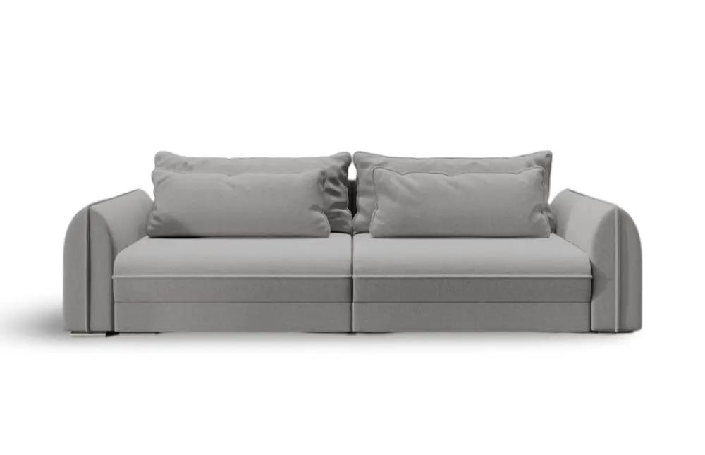 Canapea extensibilă dumonde cu ladă de depozitare si sezut confortabil din spuma HR, Denver Enjoy Grey 300x100 cm Fabrica