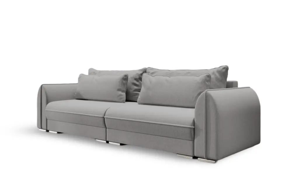 Canapea extensibilă dumonde cu ladă de depozitare si sezut confortabil din spuma HR, Denver Enjoy Grey 300x100 cm Fabrica