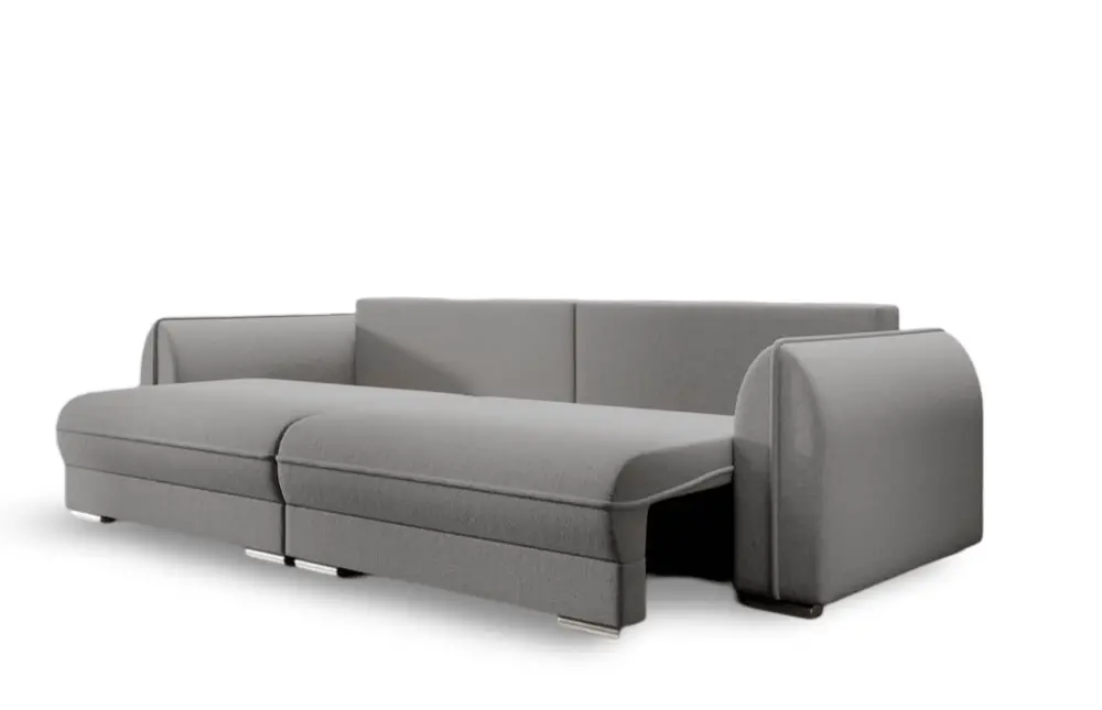 Canapea extensibilă dumonde cu ladă de depozitare si sezut confortabil din spuma HR, Denver Enjoy Grey 300x100 cm Fabrica