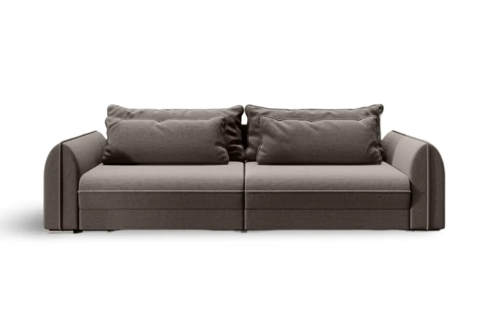 Canapea extensibilă dumonde cu ladă de depozitare si sezut confortabil din spuma HR, Denver Enjoy Kaki 300x100 cm Fabrica