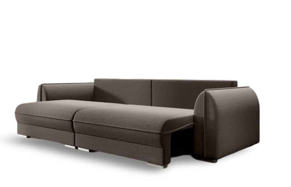 Canapea extensibilă dumonde cu ladă de depozitare si sezut confortabil din spuma HR, Denver Enjoy Kaki 300x100 cm Fabrica