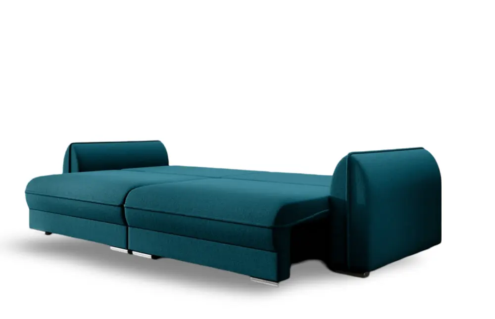 Canapea extensibilă dumonde cu ladă de depozitare si sezut confortabil din spuma HR, Denver Enjoy Petrol 300x100 cm Fabrica