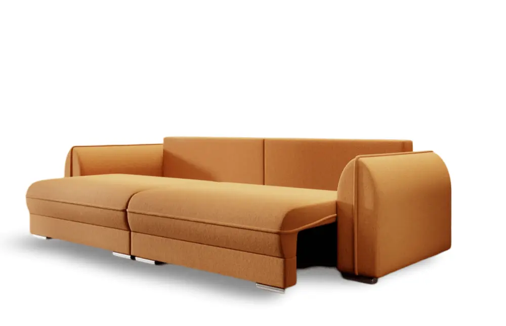 Canapea extensibilă dumonde cu ladă de depozitare si sezut confortabil din spuma HR, Denver Enjoy Mango 300x100 cm Fabrica