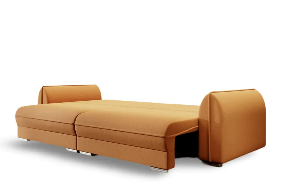 Canapea extensibilă dumonde cu ladă de depozitare si sezut confortabil din spuma HR, Denver Enjoy Mango 300x100 cm Fabrica