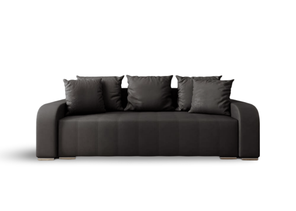 Canapea extensibilă cu ladă de depozitare si sezut confortabil din spuma HR, Sofia Antracit 240x100 cm Fabrica