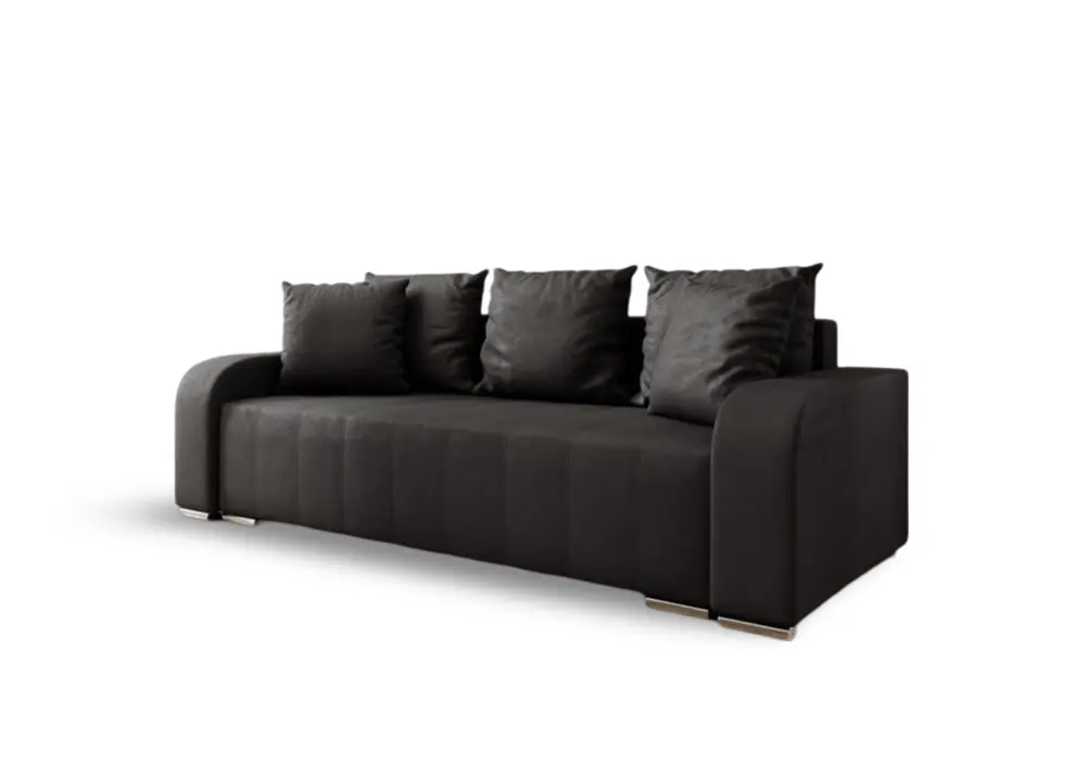 Canapea extensibilă cu ladă de depozitare si sezut confortabil din spuma HR, Sofia Enjoy Grafit 240x100 cm Fabrica