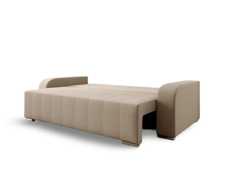 Canapea extensibilă cu ladă de depozitare si sezut confortabil din spuma HR, Sofia Enjoy Camel 240x100 cm Fabrica