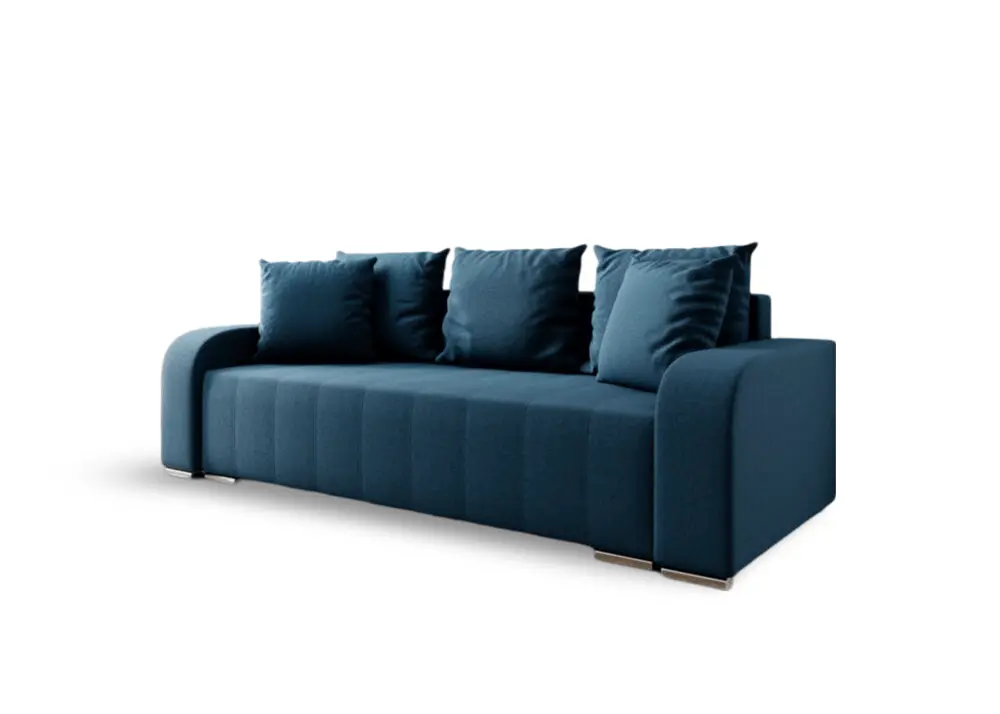 Canapea extensibilă cu ladă de depozitare si sezut confortabil din spuma HR, Sofia Enjoy Blue 240x100 cm Fabrica