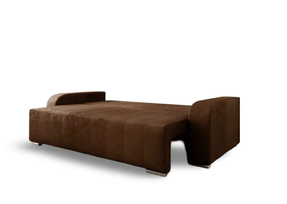 Canapea extensibilă cu ladă de depozitare si sezut confortabil din spuma HR, Sofia Madagaskar Brown 240x100 cm Fabrica
