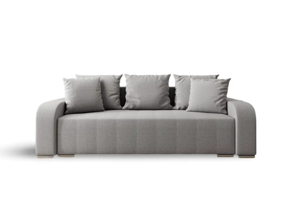 Canapea extensibilă cu ladă de depozitare si sezut confortabil din spuma HR, Sofia Enjoy Silver240x100 cm Fabrica