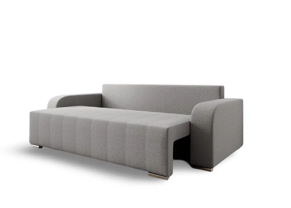 Canapea extensibilă cu ladă de depozitare si sezut confortabil din spuma HR, Sofia Enjoy Silver240x100 cm Fabrica
