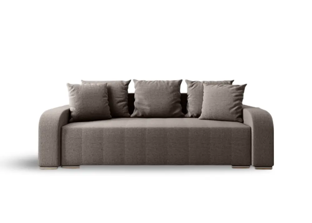 Canapea extensibilă cu ladă de depozitare si sezut confortabil din spuma HR, Sofia Enjoy Kaki 240x100 cm Fabrica