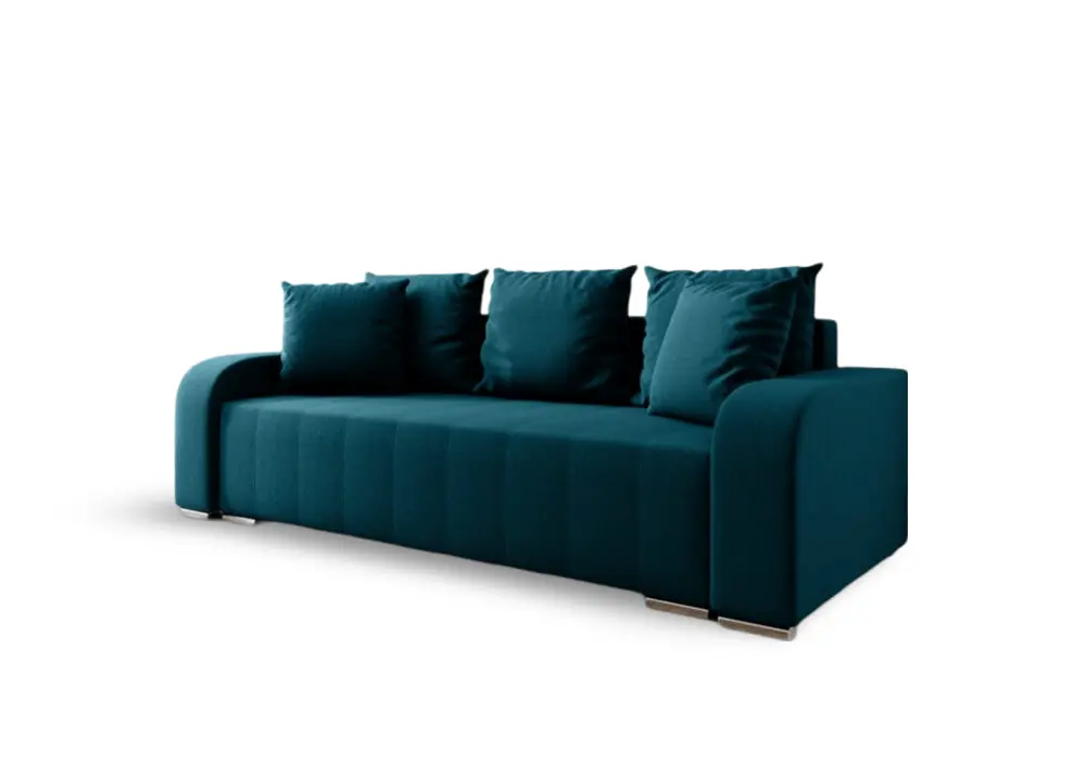 Canapea extensibilă dumonde cu ladă de depozitare si sezut confortabil din spuma HR, Sofia Enjoy Petrol 240x100 cm Fabrica
