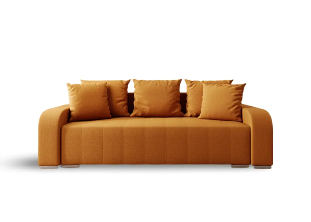 Canapea extensibilă dumonde cu ladă de depozitare si sezut confortabil din spuma HR, Sofia Enjoy Mango 240x100 cm Fabrica