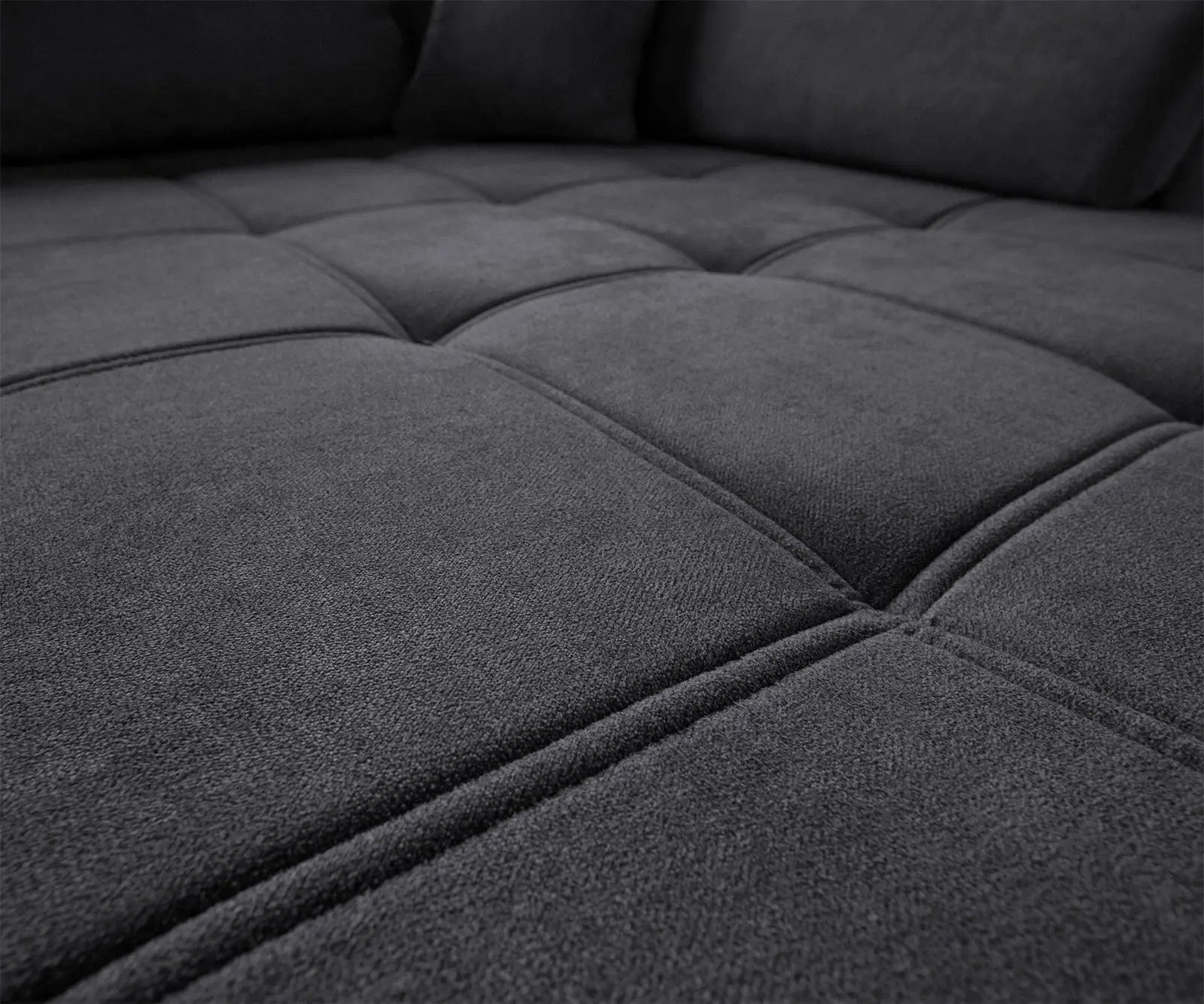 Colțar extensibil dumonde cu ladă de depozitare si sezut confortabil din spuma HR, Loana Enjoy Grafit II 270x185 cm