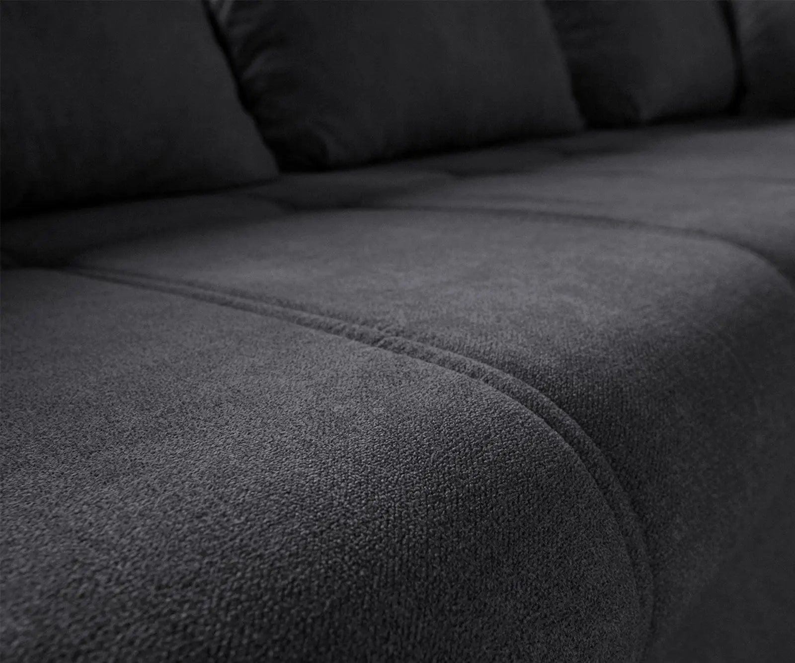 Colțar extensibil dumonde cu ladă de depozitare si sezut confortabil din spuma HR, Loana Enjoy Grafit II 270x185 cm