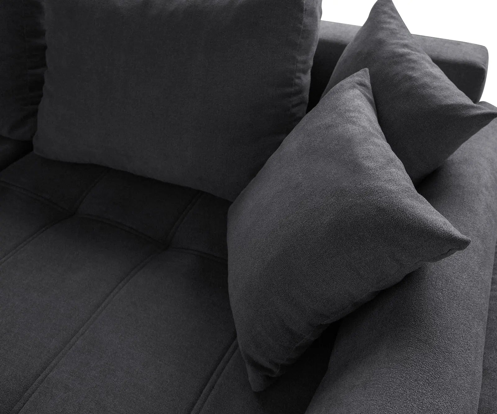 Colțar extensibil dumonde cu ladă de depozitare si sezut confortabil din spuma HR, Loana Enjoy Grafit II 270x185 cm